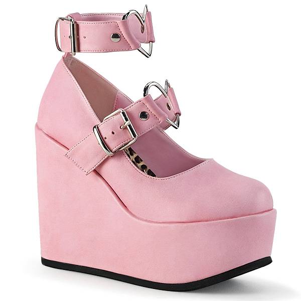 Demonia Poison-99-2 Baby Pink Vegan Leather Schuhe Herren D375-164 Gothic Mary Jane Schuhe Plateau Pink Deutschland SALE
